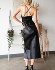 Vegan Leather Midi Dress