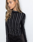 Studded Long Sleeve- Black