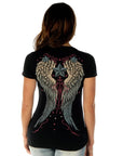 Short Sleeve- Black- Heart Wings-