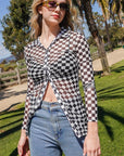 Sheer Checkered Button Up