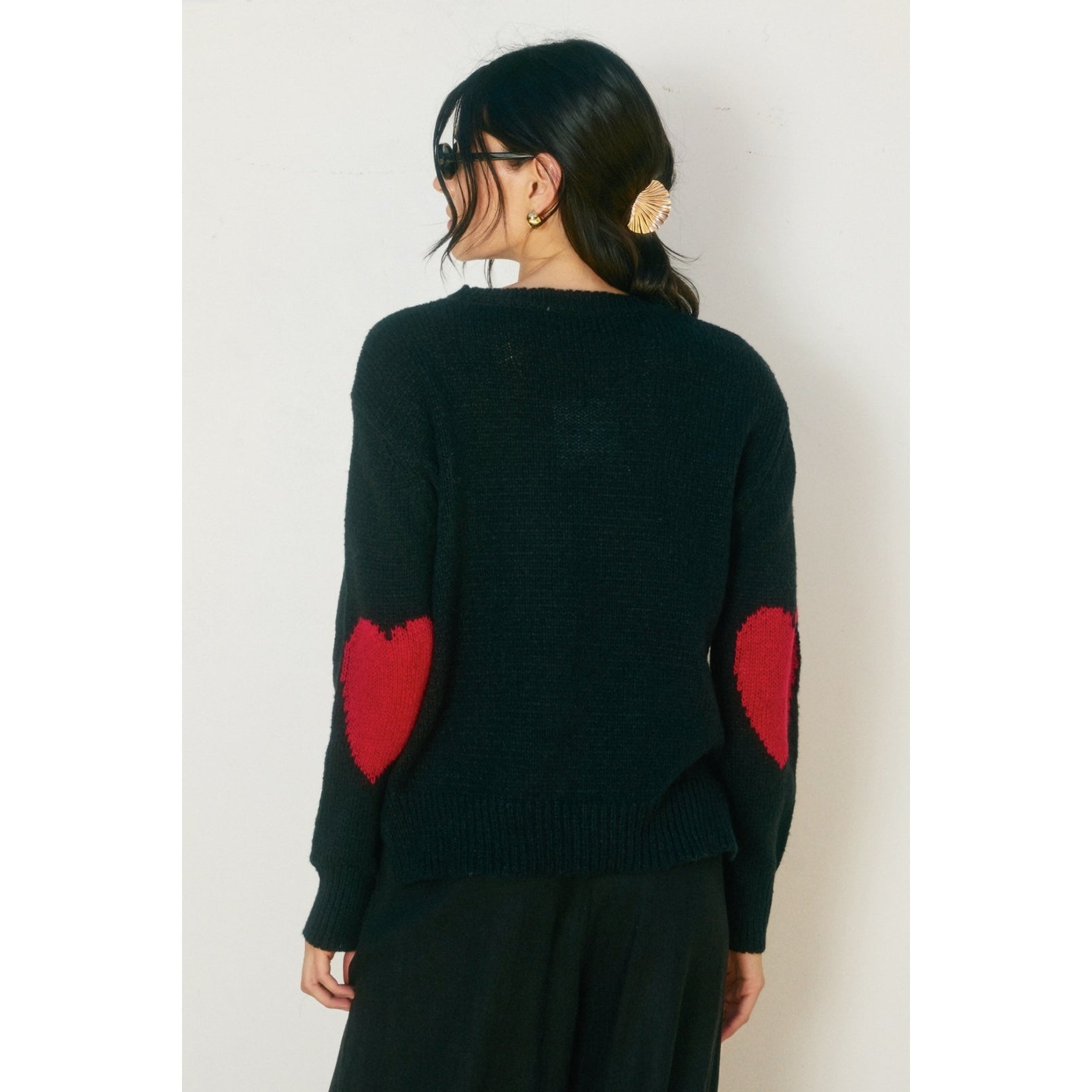 Broken Heart Sweater- Black-