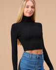Ribbed Turtleneck- Black