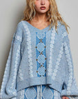 V-Neck Sweater- Blue-