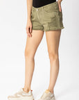 Mid-Rise Boyfriend Short- Olive