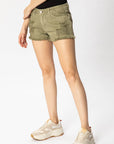 Mid-Rise Boyfriend Short- Olive