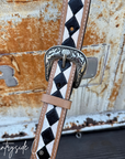 Wild West Checkered Purse Straps: White