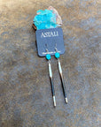 Porcupine Quill & Turquoise Earrings, with Silver Earwires