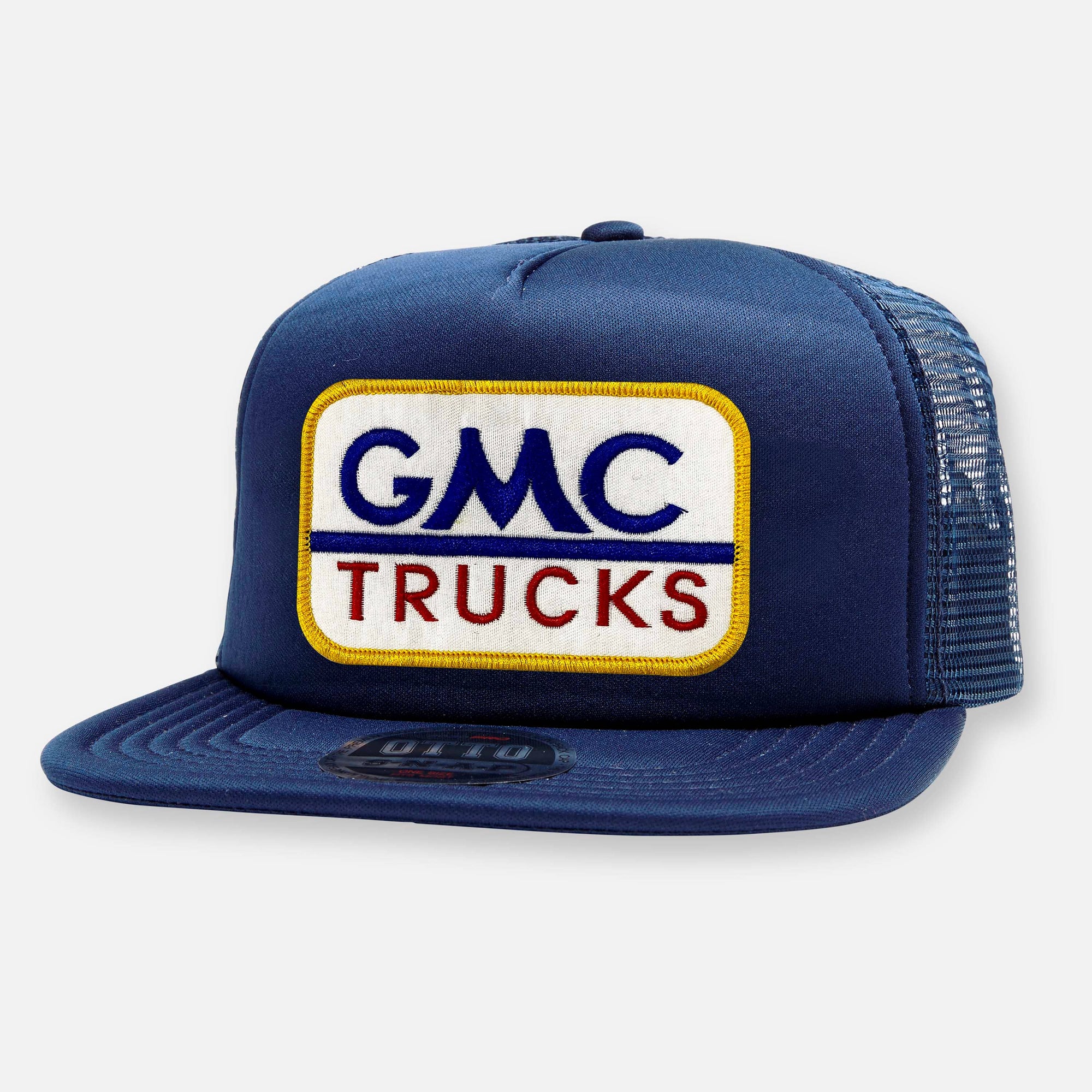 GMC TRUCKS FLAT BILL PATCH HAT: Navy