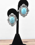 Turquoise Concho Diamond Post Earring-