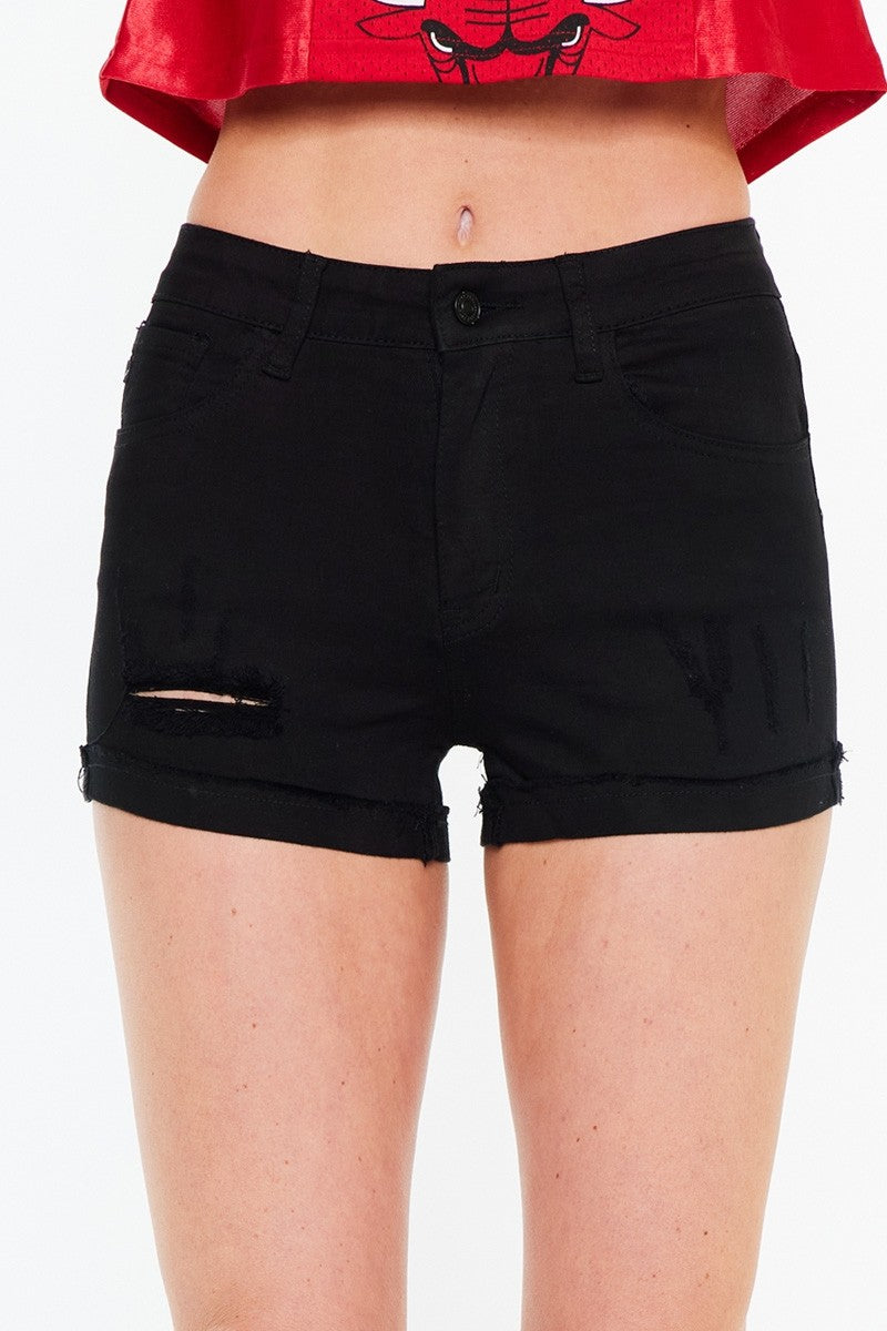 Black Denim Short -