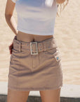 Khaki Cargo Skirt-