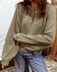 Notched Neck Sweatshirt-