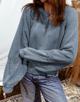 Notched Neck Sweatshirt-
