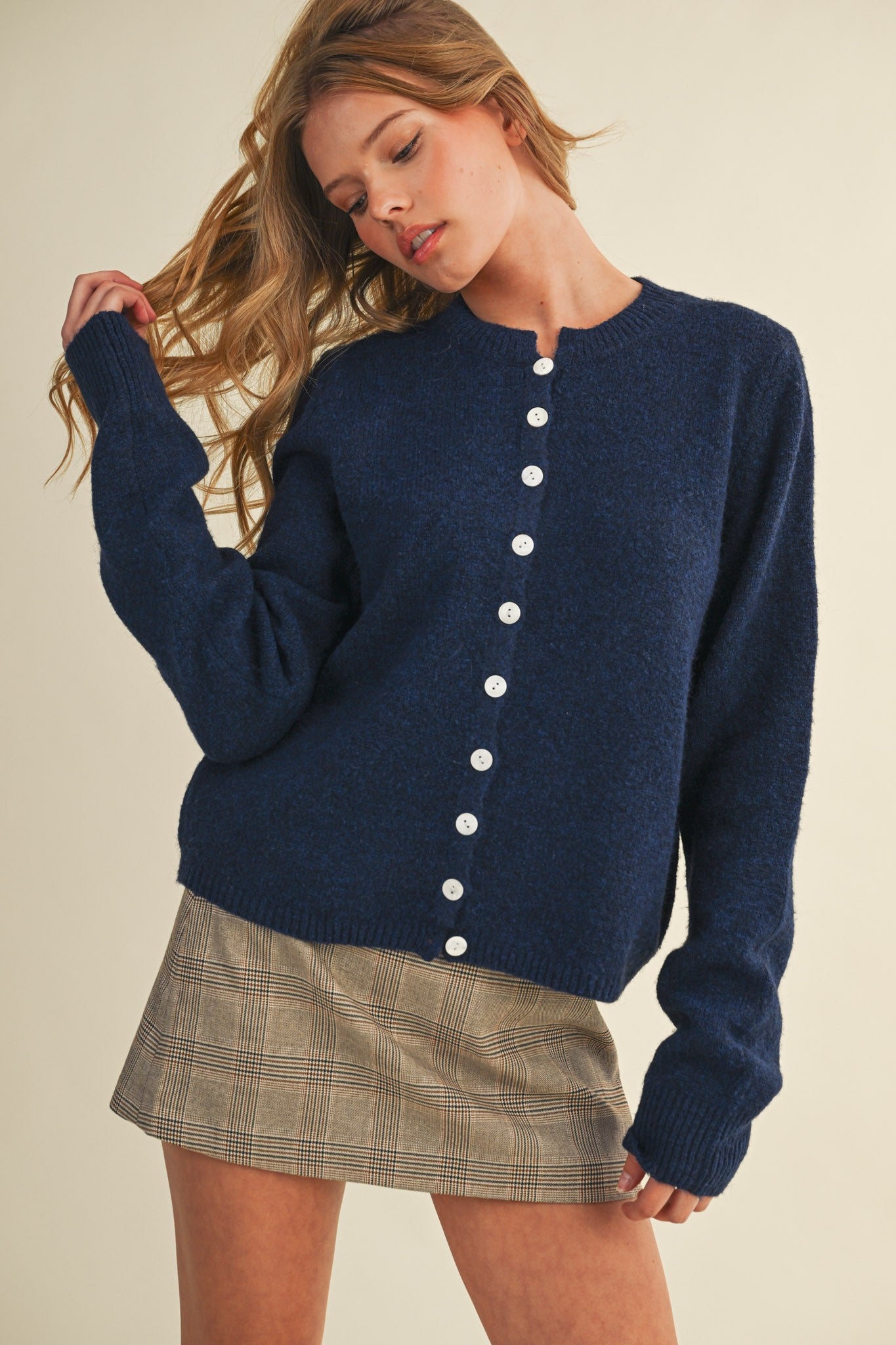 Knit Cardigan- Navy