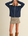 Knit Cardigan- Navy