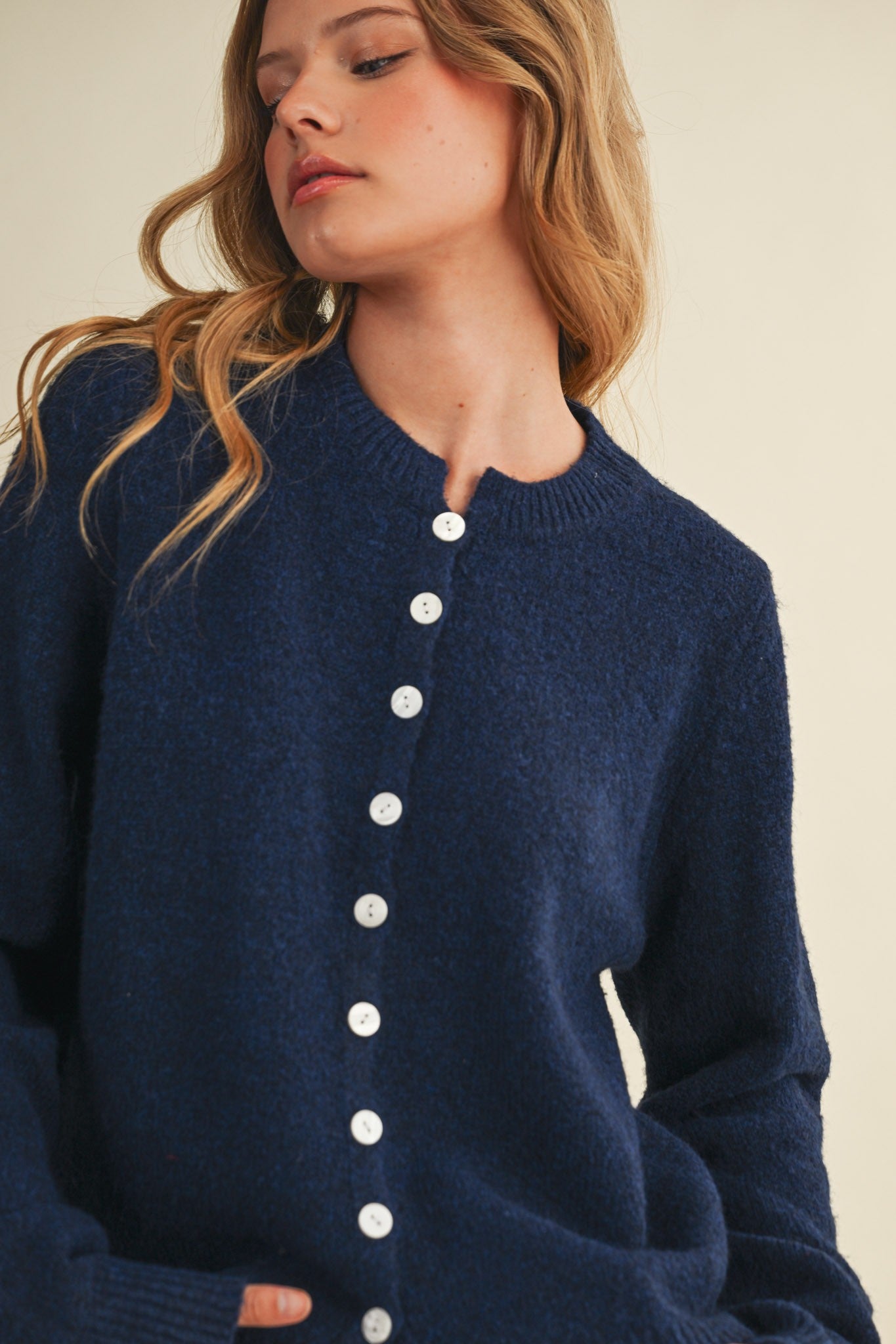Knit Cardigan- Navy