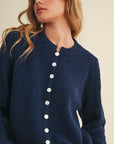 Knit Cardigan- Navy