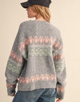 Aztec Pattern Sweater - Grey