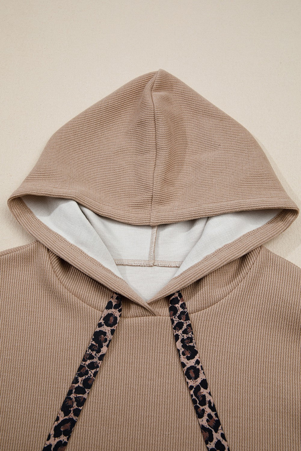 Cropped Waffle Knit Hoodie -