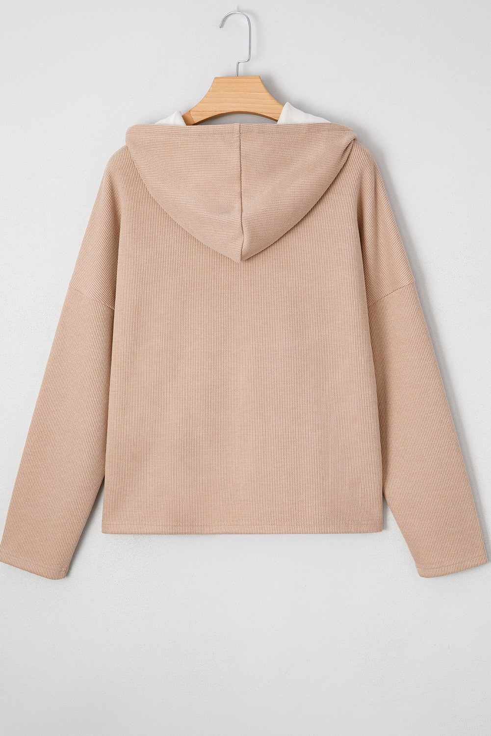 Cropped Waffle Knit Hoodie -