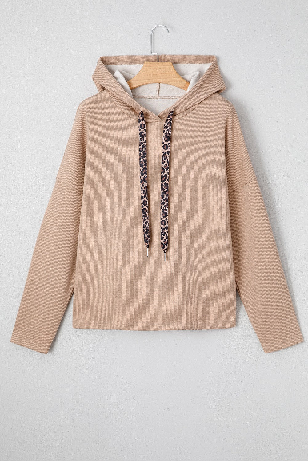 Cropped Waffle Knit Hoodie -