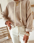 Cropped Waffle Knit Hoodie -