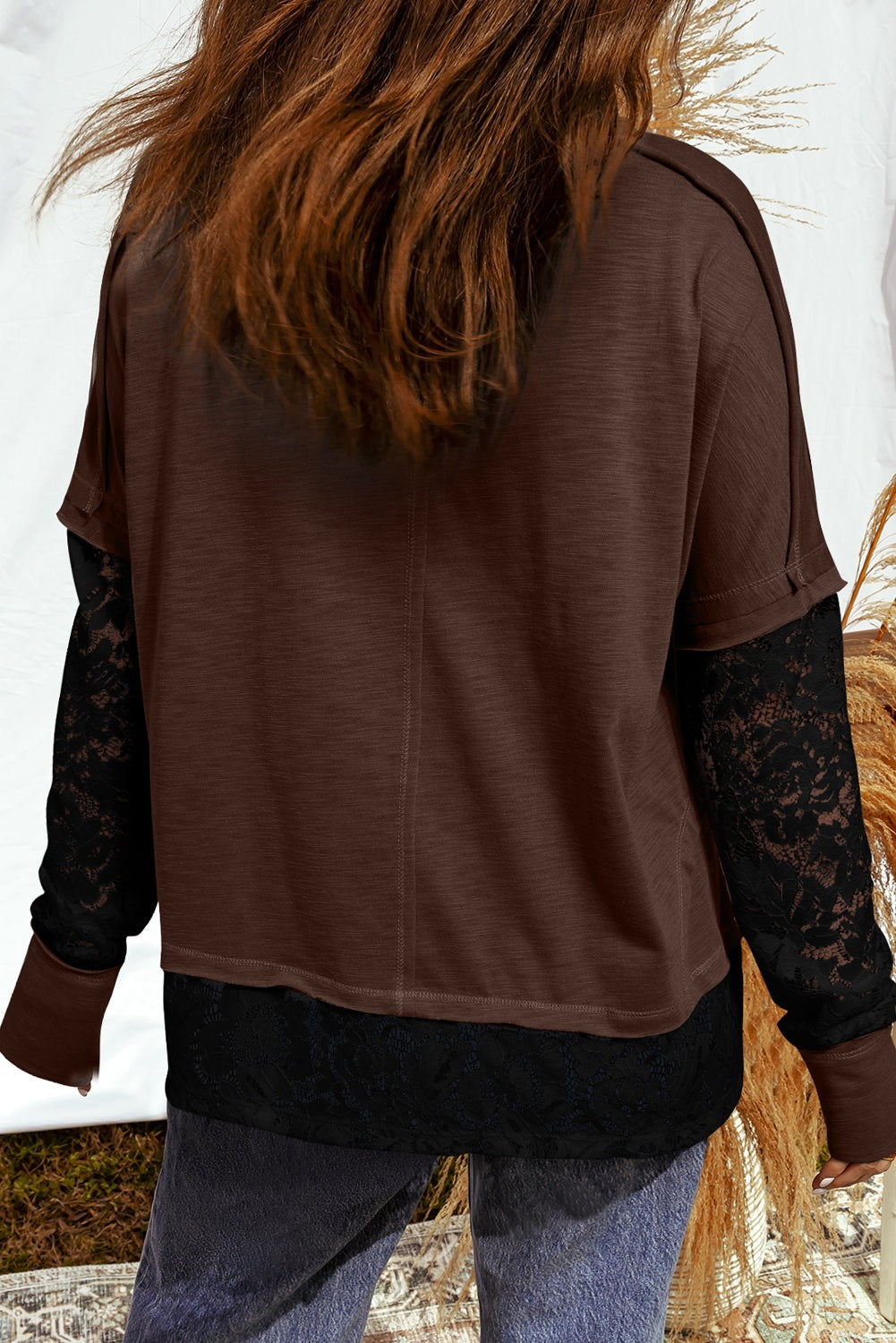 Lace Sleeve Insert Shirt-