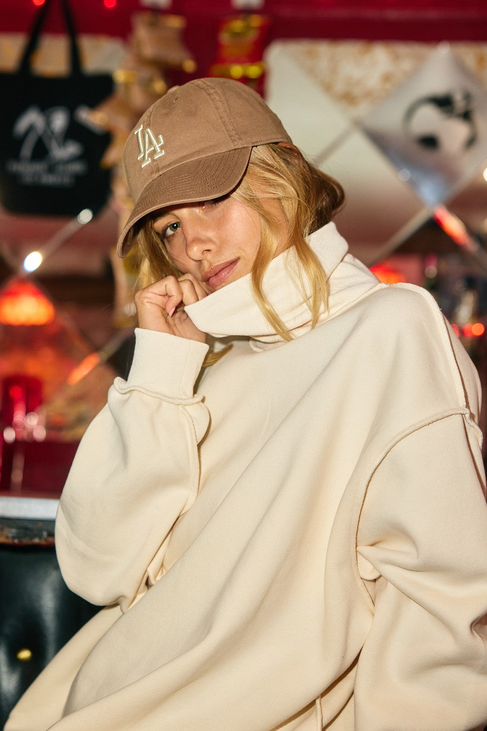Oversized Mock Neck Sweatshirt-
