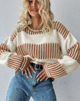 Colorblock Sweater- Khaki-