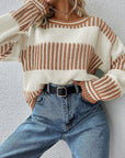 Colorblock Sweater- Khaki-