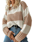Colorblock Sweater- Khaki-