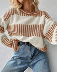 Colorblock Sweater- Khaki-