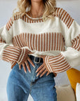 Colorblock Sweater- Khaki-