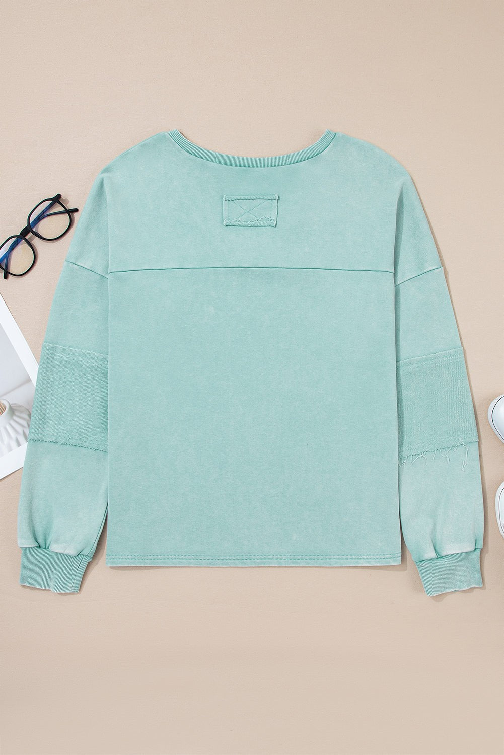 Raw Edge Shirt- Blue-