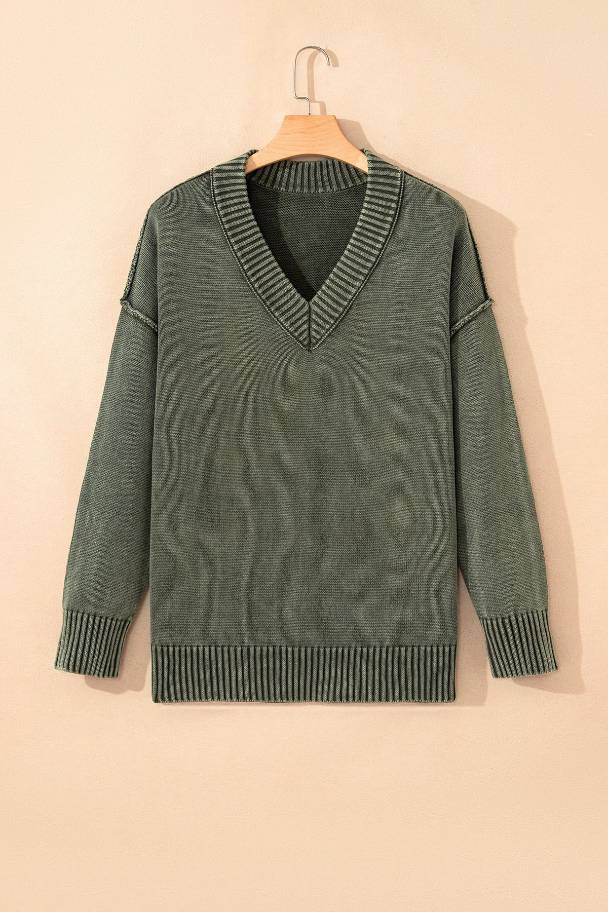 Mineral Wash Drop Sleeve Sweater-