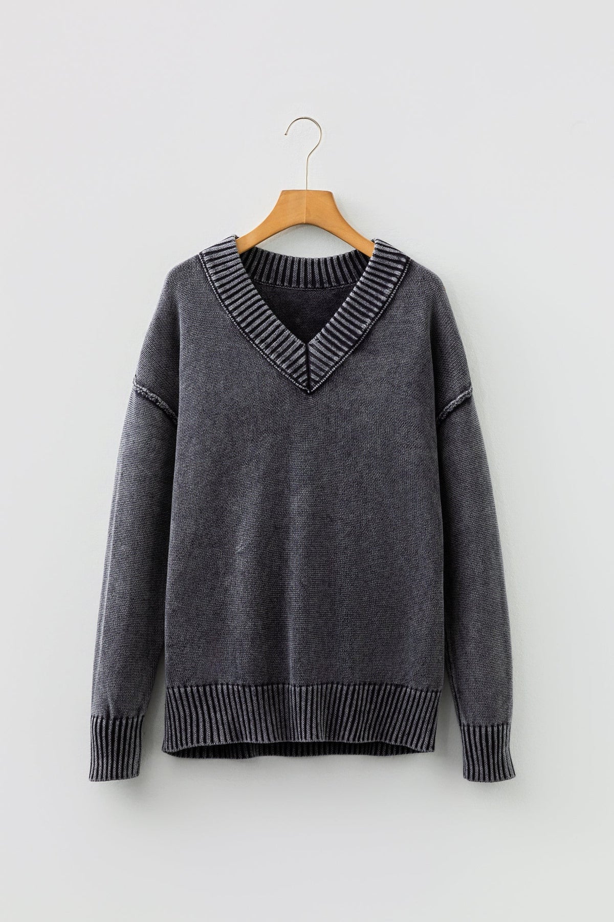 Mineral Wash Drop Sleeve Sweater-