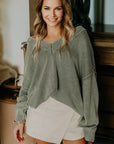 Mineral Wash Drop Sleeve Sweater-