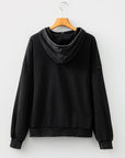 Quarter Zip Hoodie- Washed Black-