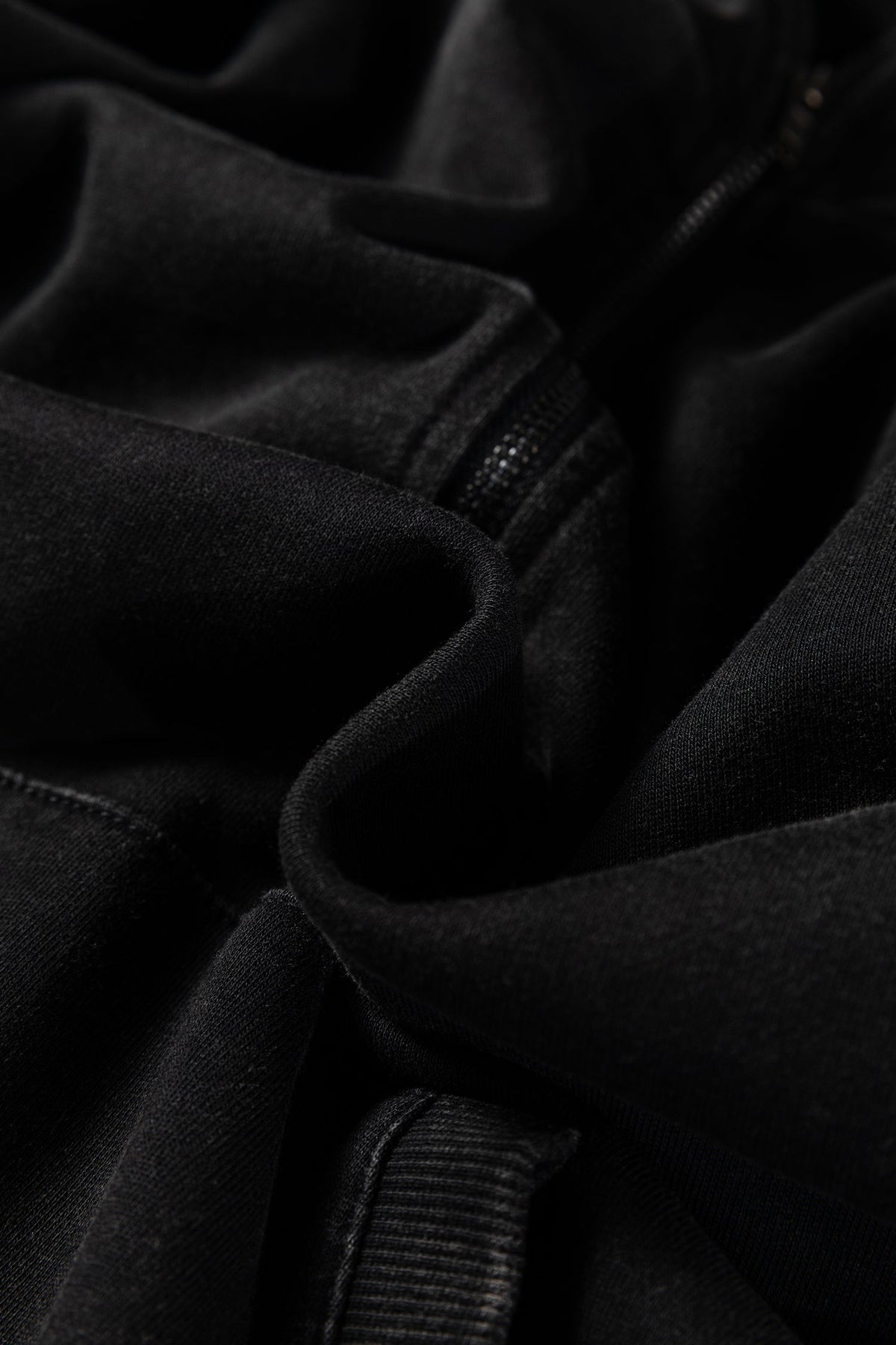 Quarter Zip Hoodie- Washed Black-