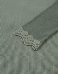 Waffle Lace Knit Shirt- Green-