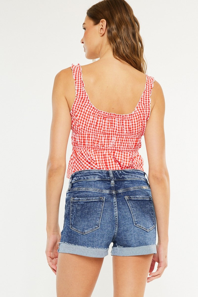 High Rise Button Shorts-