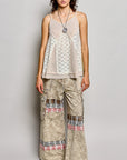 Patchwork Tank Top- Almond-