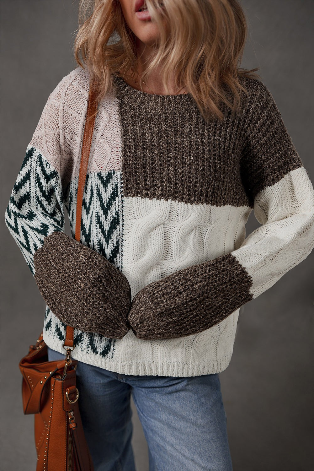 Chunky Patchwork Sweater-