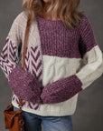 Chunky Patchwork Sweater-
