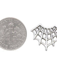 Sterling Silver Spider Web Post Earrings 14x17mm