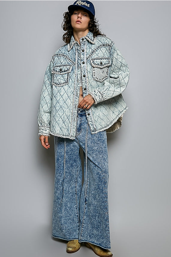 Studded Denim Jacket-