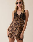 Leopard and Lace Slip Dress-