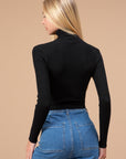 Ribbed Turtleneck- Black
