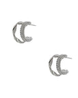 Twist Double Hoop Earring- Silver