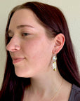 The Billie Earrings: Mother of Pearl Handle-